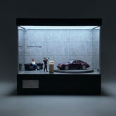 1:64 Scale Rotating Desktop Showroom | Concrete Edition - Handcrafted Model Display Case