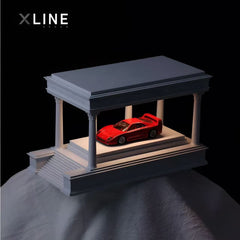 1:64 Scale Magnetic Display Garage β Classical Temple Style with LED Lighting for Model Cars