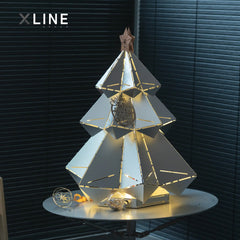 Xline space Modern Metal Tree Ambient Light,Handmade Designer Light with 3-Color Ambiance Modes