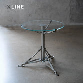 Xlinespace Outdoor Umbrella Side Table – Round Patio End Table, Weather-Resistant Metal Frame