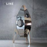 Xlinespace Stainless Steel Rocket Climbing Frame with Felt Interior and Birch Wood Legs for Cat