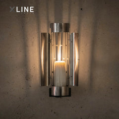Xlinespace Wall Lamp Candle Holder – Gothic Industrial Metal Sconce for Pillar or LED Candles