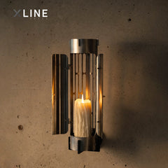 Xlinespace Wall Lamp Candle Holder – Gothic Industrial Metal Sconce for Pillar or LED Candles