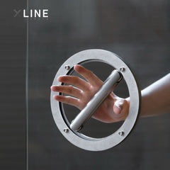 Xlinespace 304 Stainless Steel 360° Rotating Glass Door Handle – Industrial Style, Indoor & Outdoor Use