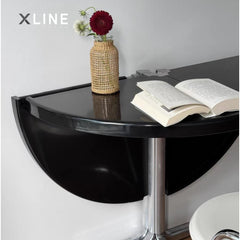 Xlinespace Foldable Round Table with Rolling Base – Space-Saving Multi-Form Design for Compact Living