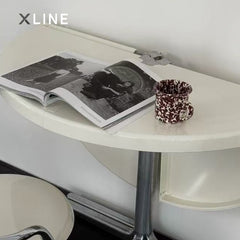 Xlinespace Foldable Round Table with Rolling Base – Space-Saving Multi-Form Design for Compact Living