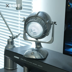 Xlinespace Cast Aluminum Engine Desk Lamp, Vintage Industrial Style Touch Bedroom Bedside Lamp