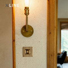Xlinespace Brass Retro Toggle Switch – Concealed Wall Panel for Living Room & Bedroom