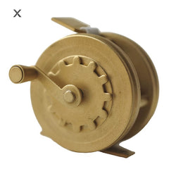 Xlinespace Brass Hand-Crank Scroll, Original Vintage Flywheel Mini Tape Measure