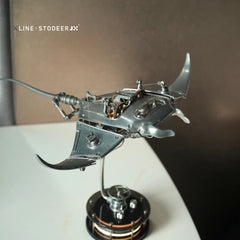 Xlinespace Innovative Mechanical Metal Manta Ray Model-Perfect for Decorations and Gifts,Steampunk Style Advanced 3D Kinetic Sculpture kits SD-01