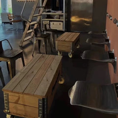 Xlinespace Foldable Wall-Mounted Industrial Chair – Vintage Minimalist Design for Dining & Outdoor Use