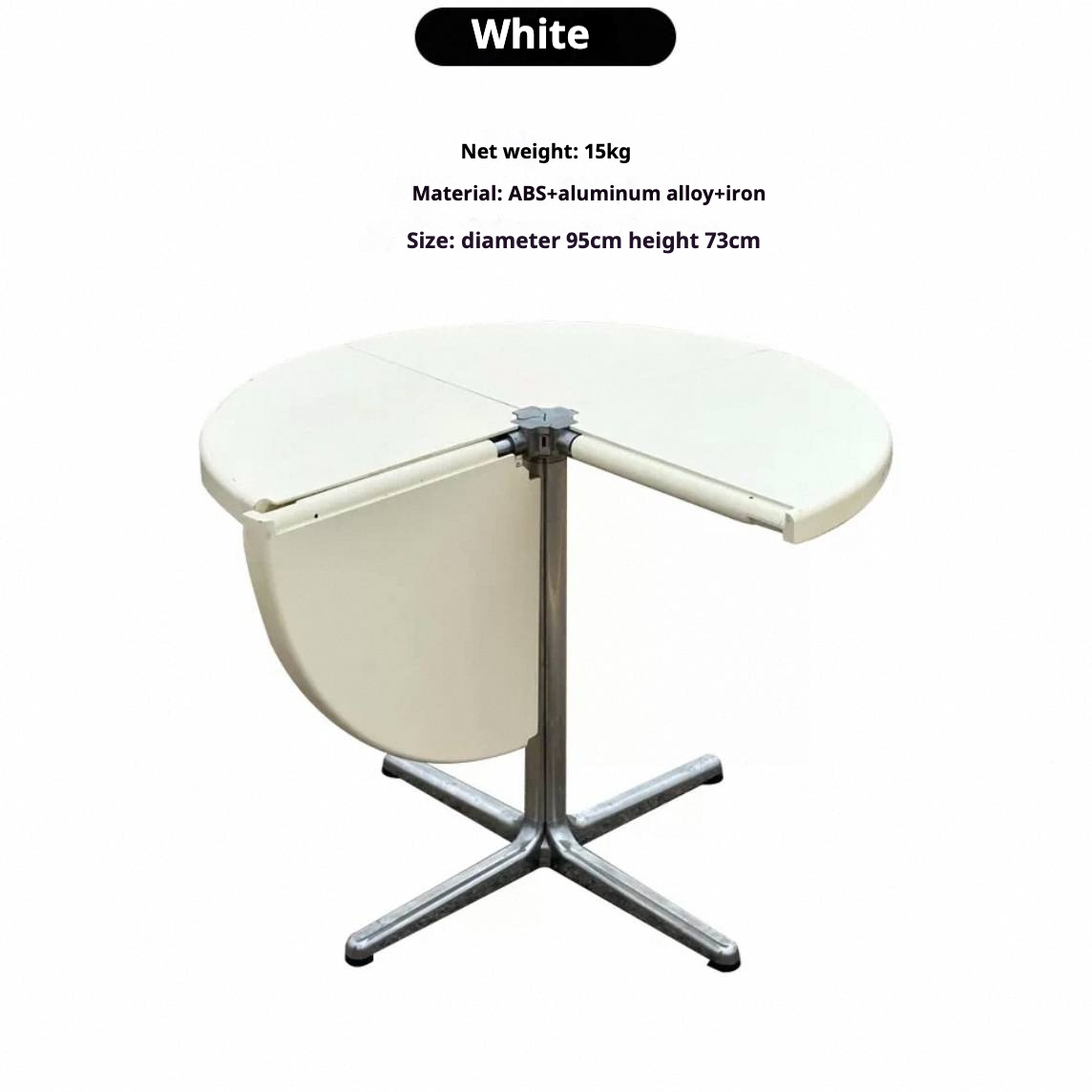Xlinespace Foldable Round Table with Rolling Base – Space-Saving Multi-Form Design for Compact Living
