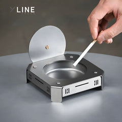 Xlinespace 304 Stainless Steel Ashtray, Desktop Ashtray for Home, Office & Outdoor