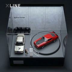 1:64 Scale Rotating Desktop Showroom | Concrete Edition - Handcrafted Model Display Case