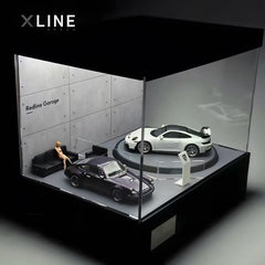 1:64 Scale Rotating Desktop Showroom | Concrete Edition - Handcrafted Model Display Case