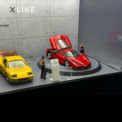 1:64 Scale Rotating Desktop Showroom | Concrete Edition - Handcrafted Model Display Case