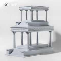1:64 Scale Magnetic Display Garage – Classical Temple Style with LED Lighting for Model Cars