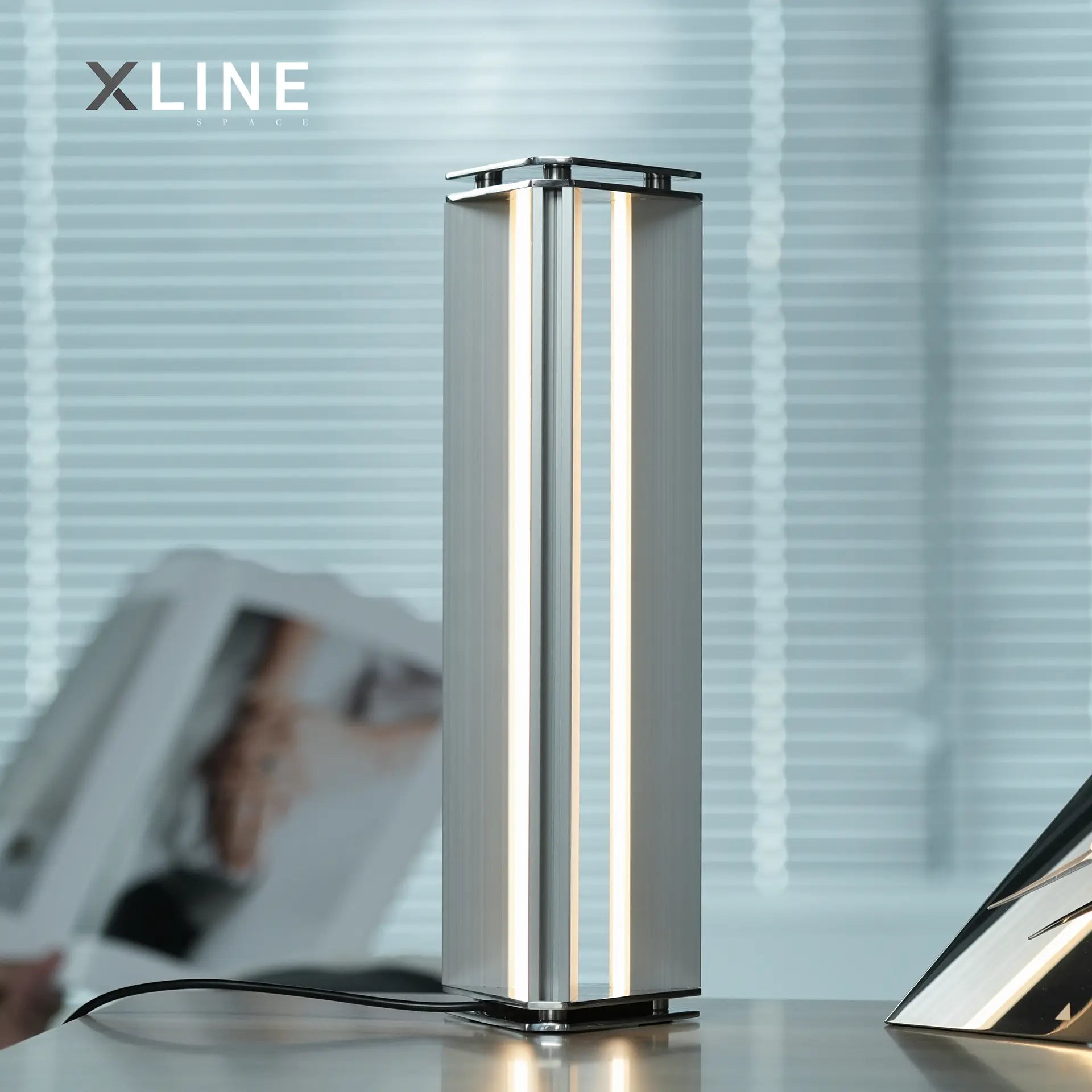 Xlinespace Minimalist Modern Metal Desk Lamp – Sleek Industrial Style for Bedroom, Office, and Living Room