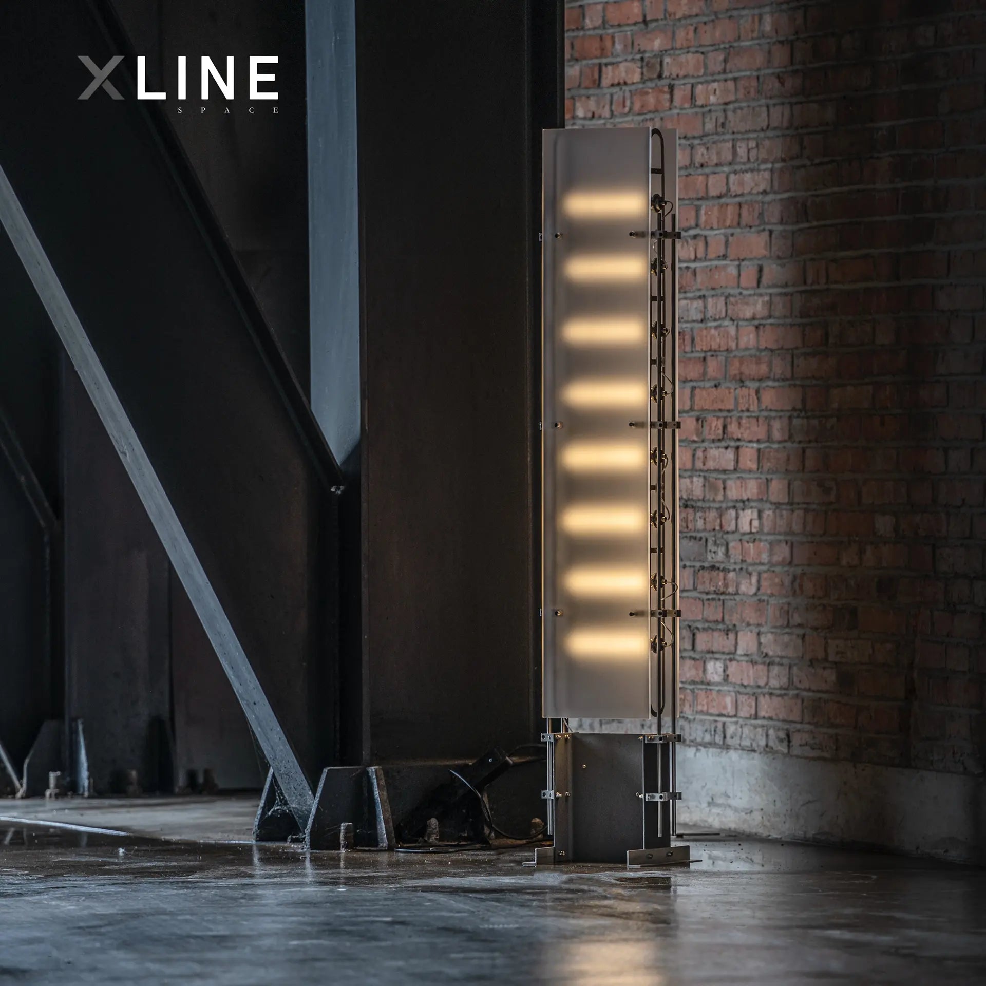 Xlinespace Modern Floor Lamp with 360° LED Tubes - 48W, 304 Stainless Steel & Cast Iron Structure