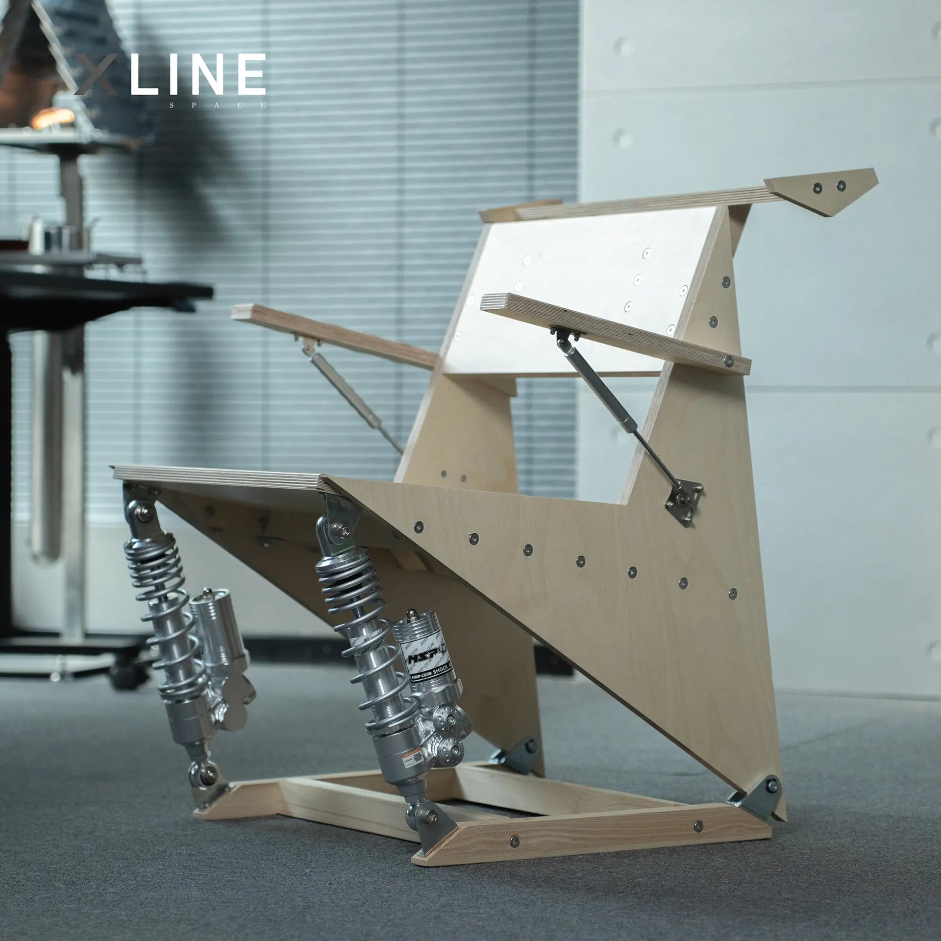 Xlinespace Nordic Style Shock-Absorbing Gaming Chair with Marine Board and Wood Design