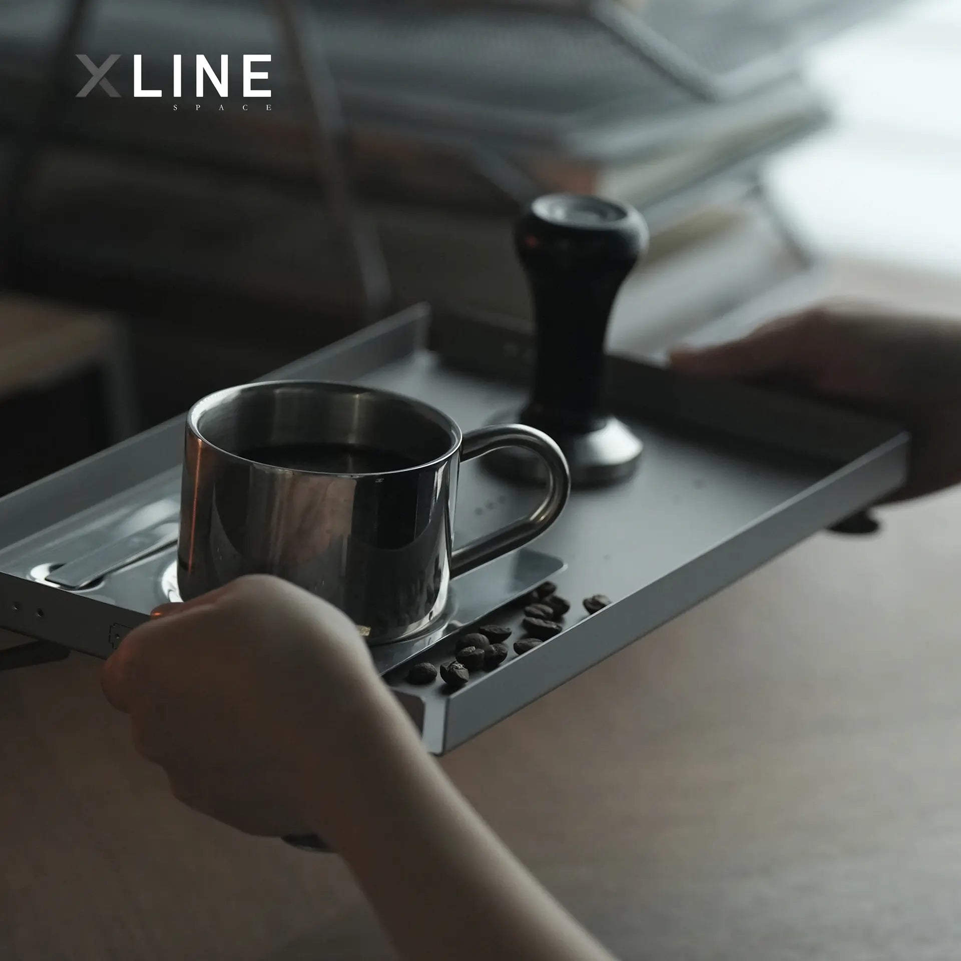 Xlinespace Stainless Steel Tray Furniture, Home Storage Tray, Coffee and Dining Tray
