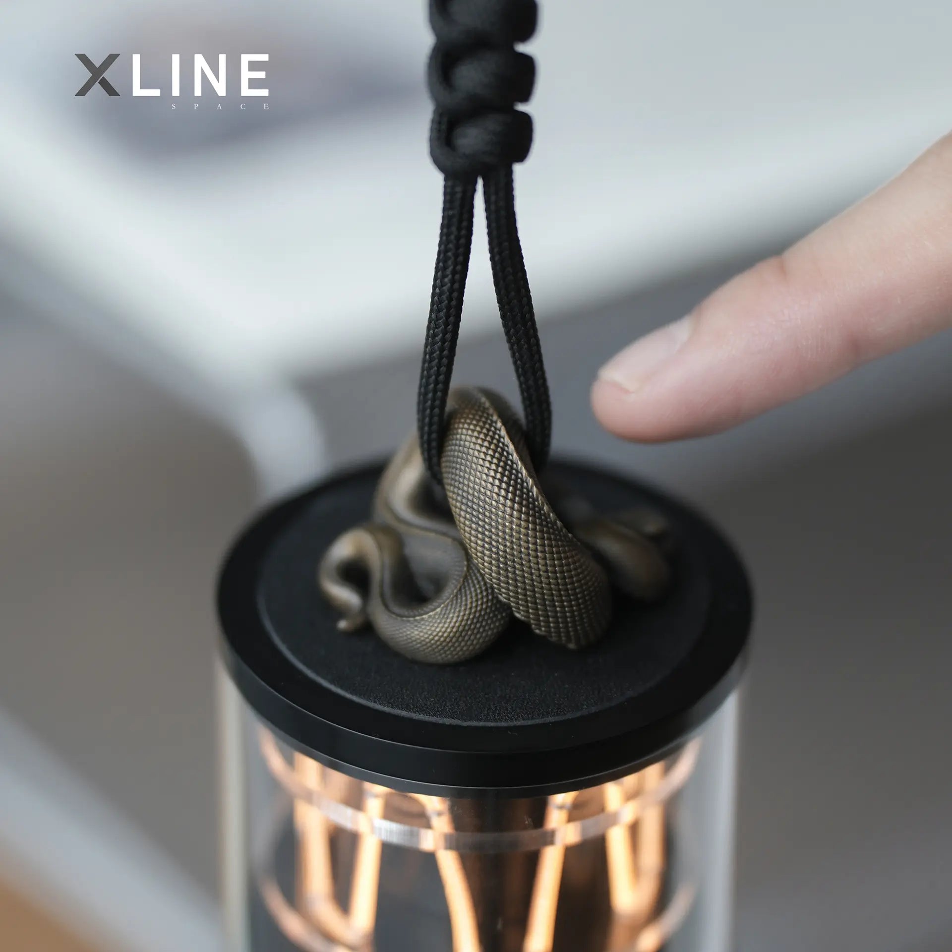 Xlinespace Touch-Control Ambient Light with Braided Strap – Snake-Inspired Hanging Design, Rechargeable LED