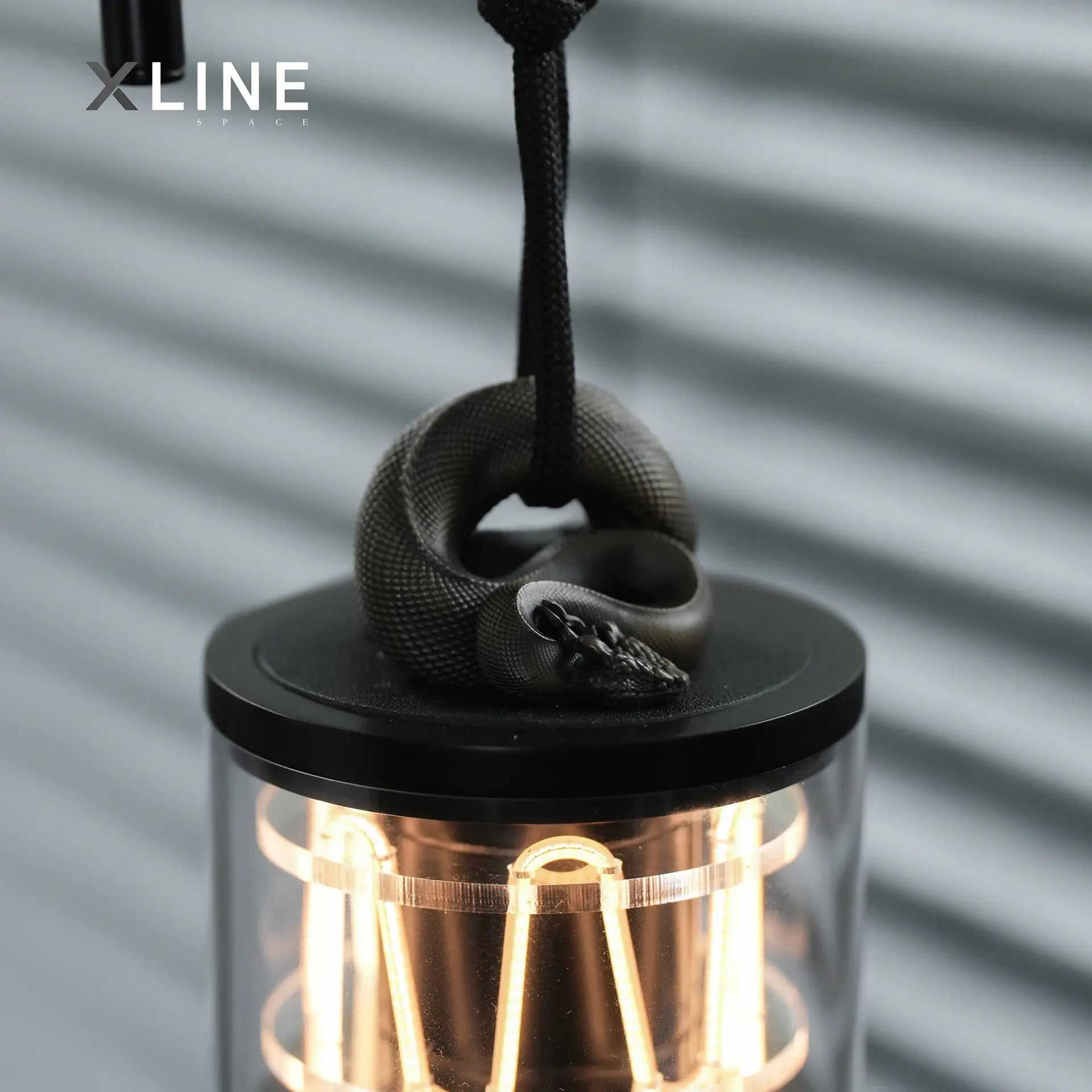 Xlinespace Touch-Control Ambient Light with Braided Strap – Snake-Inspired Hanging Design, Rechargeable LED