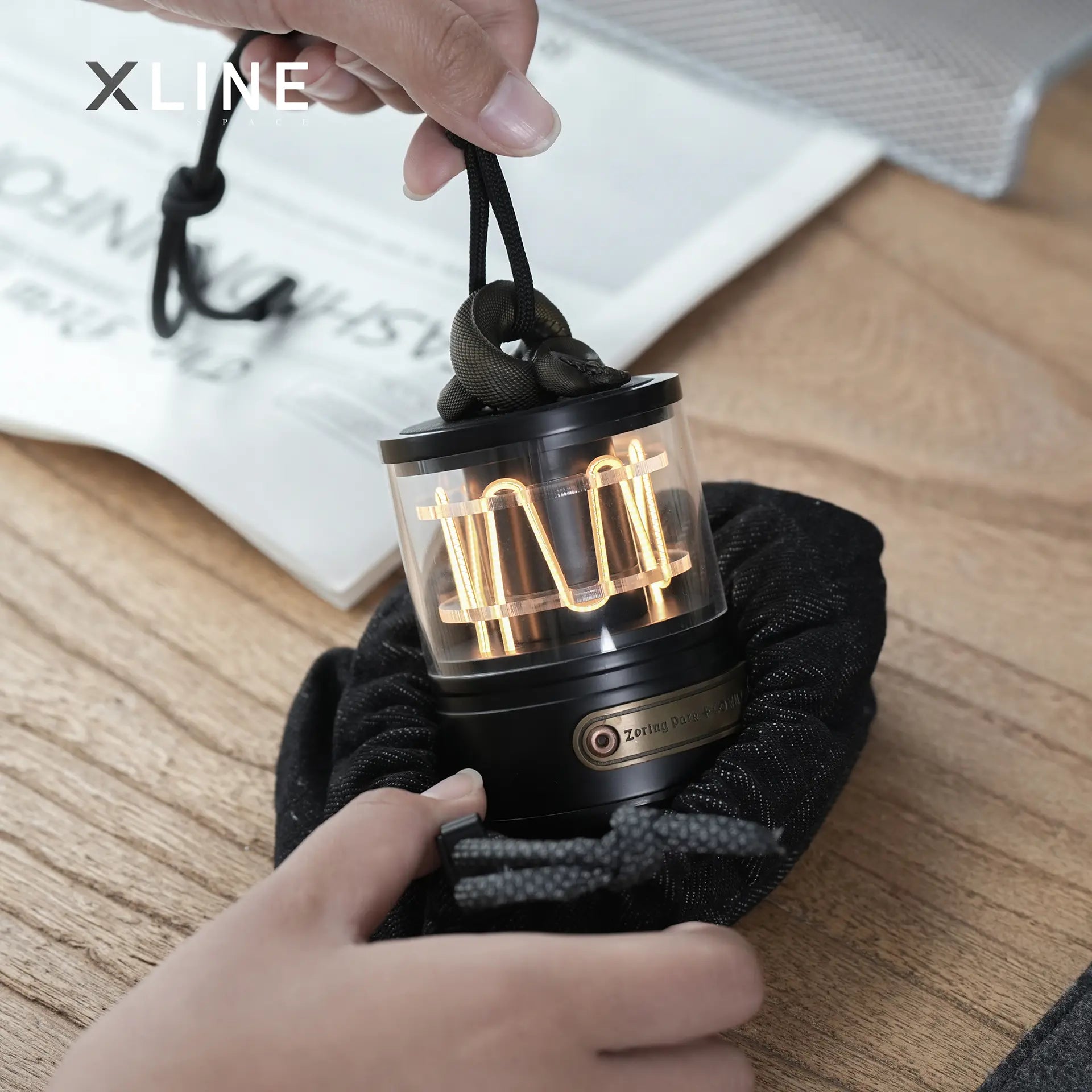 Xlinespace Touch-Control Ambient Light with Braided Strap – Snake-Inspired Hanging Design, Rechargeable LED