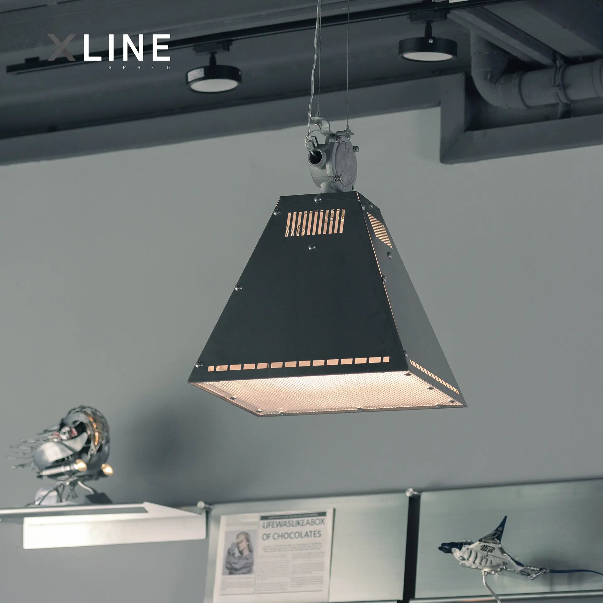 Xlinespace Industrial Mining Pendant Light – Vintage Metal Hanging Lamp for Home & Café