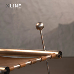 Xlinespace Modern Italian Vegetable - Tanned Leather Chair with 304 Textured Stainless Steel Frame