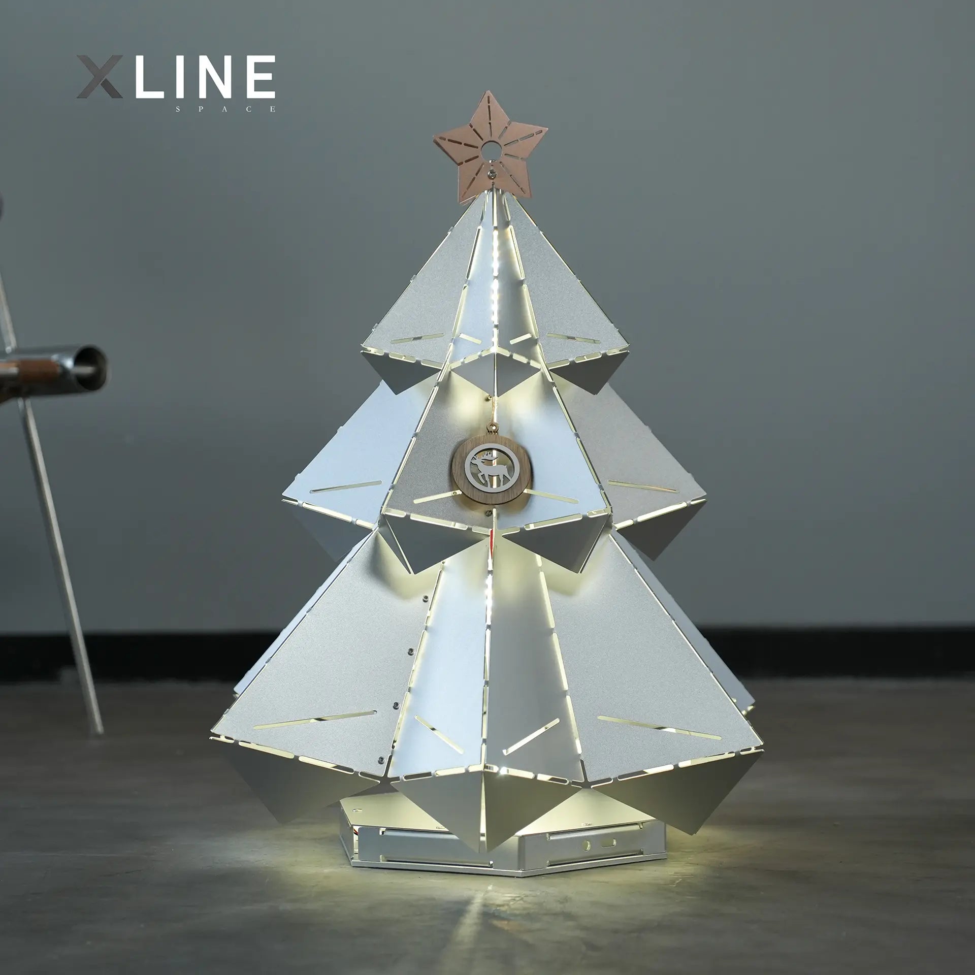 Xlinespace Modern Metal Tree Ambient Light,Handmade Designer Light with 3-Color Ambiance Modes