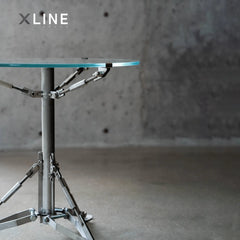 Xlinespace Outdoor Umbrella Side Table – Round Patio End Table, Weather-Resistant Metal Frame
