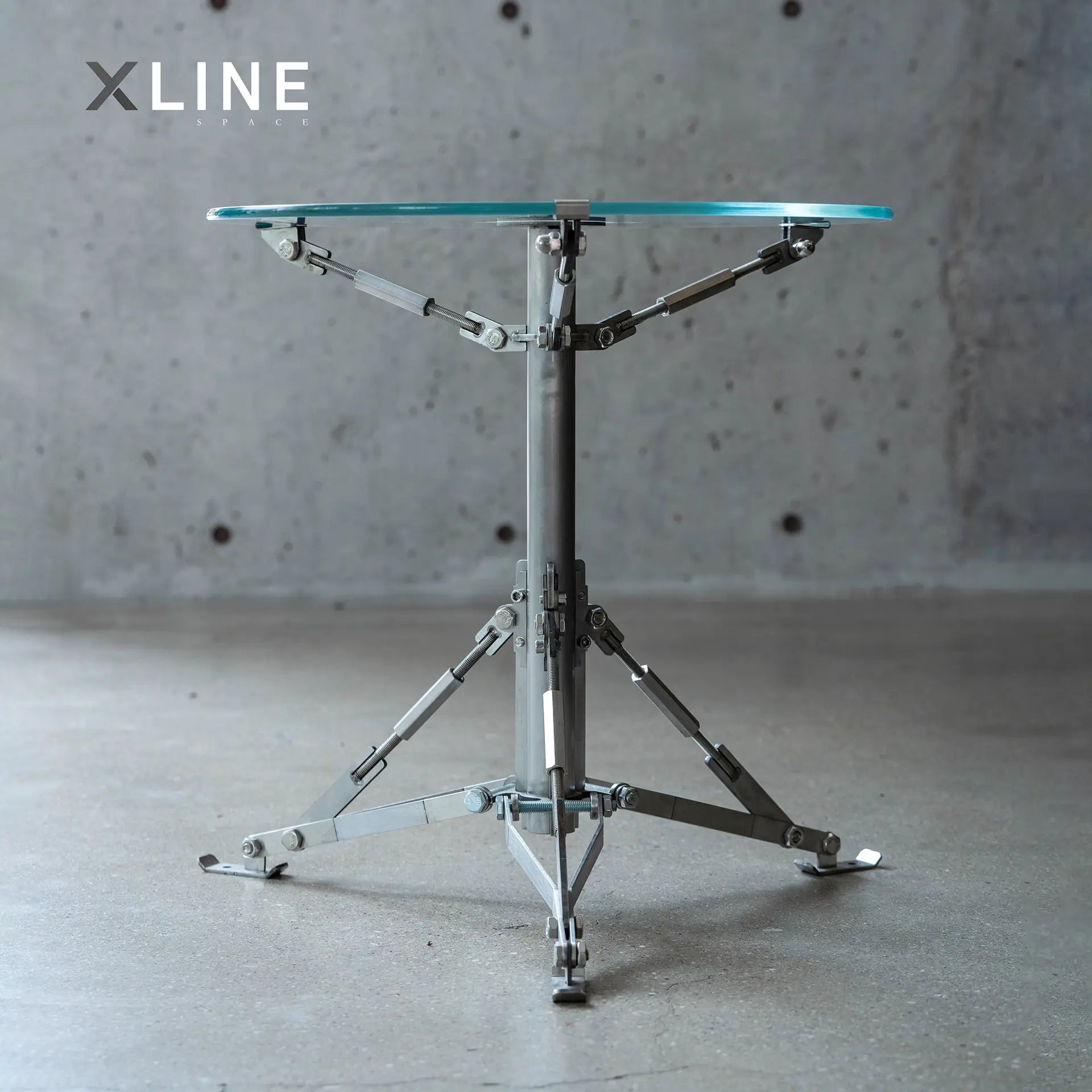 Xlinespace Outdoor Umbrella Side Table – Round Patio End Table, Weather-Resistant Metal Frame