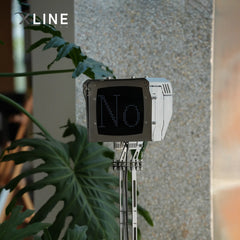 Xlinespace Sentinel Smart Stainless Steel Sculpture – LED Display with Text & Emojis, App Controlled Robot