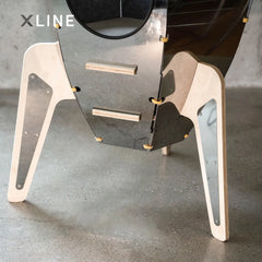 Xlinespace Stainless Steel Rocket Climbing Frame with Felt Interior and Birch Wood Legs for Cat