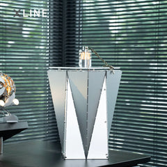 Xlinespace Modern Industrial Metal Side Table,Geometric Designer End Table for Living Room or Office