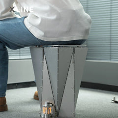 Xlinespace Modern Industrial Metal Side Table,Geometric Designer End Table for Living Room or Office