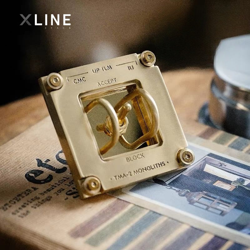 Xlinespace Brass Retro Toggle Switch – Concealed Wall Panel for Living Room & Bedroom