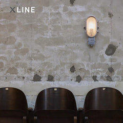 Xlineapace Aluminum Wall Lamp with Ribbed Glass, Vintage Industrial Outdoor Lighting