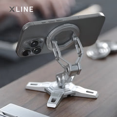 Xlinespace Aluminum MagSafe Adjustable Desktop Stand – Magnetic Foldable Phone Holder