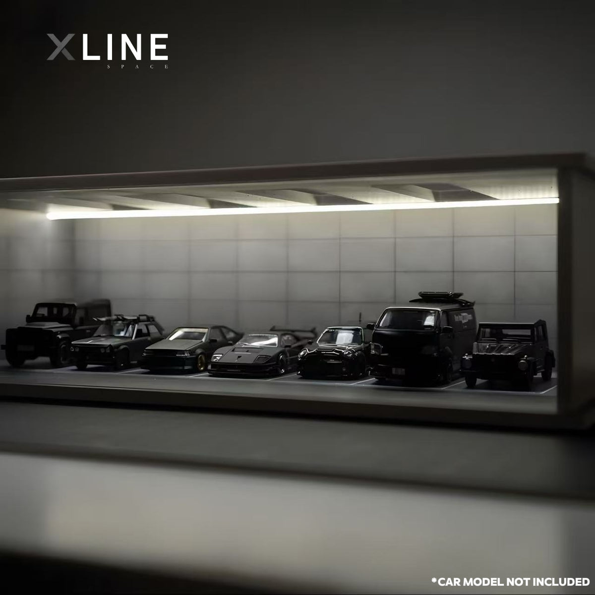 1:64 Industrial Display Case with 4000K COB LED Lighting - 300mm Large Diorama Scene