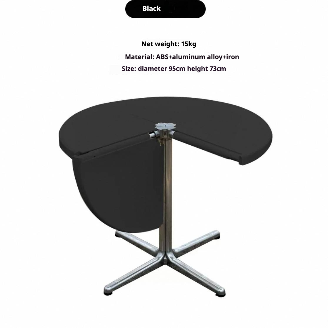 Xlinespace Foldable Round Table with Rolling Base – Space-Saving Multi-Form Design for Compact Living